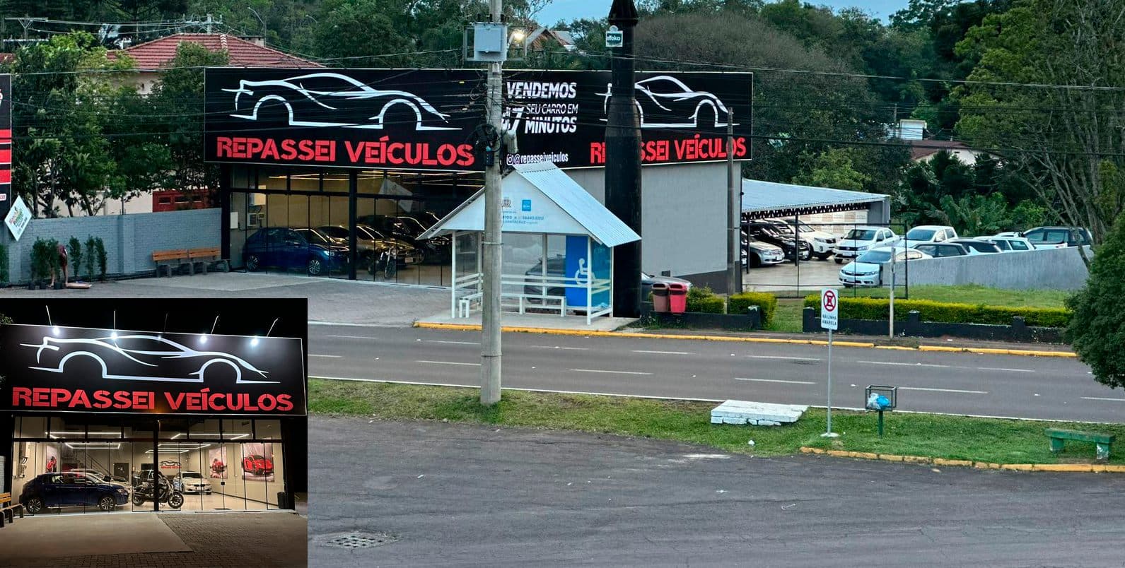 Outra unidade Repassei Veículos com carros no pátio